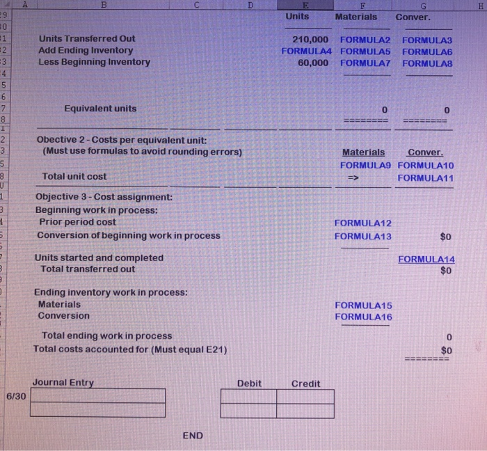 Section: Percent Percent Units Materials Conversion Work in process, beginning Units completed