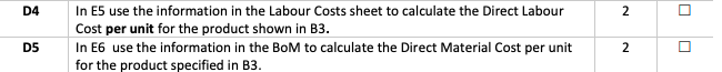 I need your help with D4 & D5. Appreciate any help In