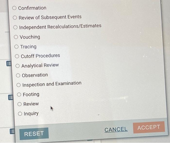 relevant management assertion for each item by clicking in the associated cell