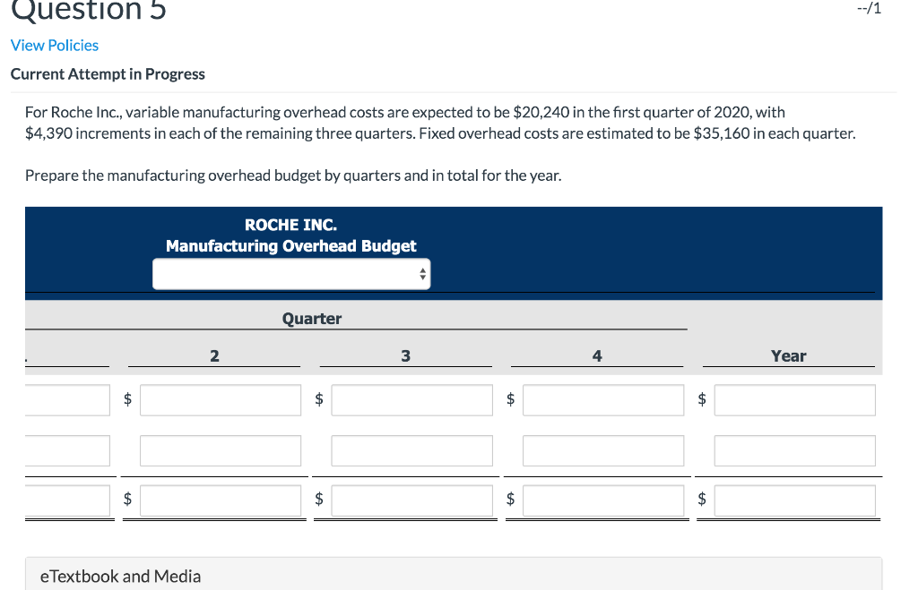 variable manufacturing overhead costs are expected to be $20,240 in the first