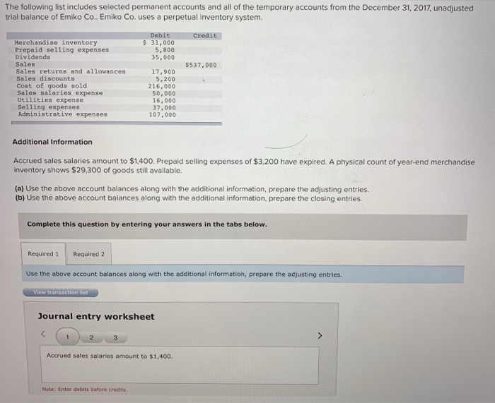  Its one question The following list includes selected permanent accounts and