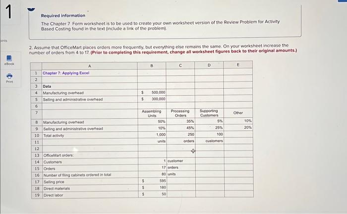  please help thank you Required information The Chapter 7 Form worksheet