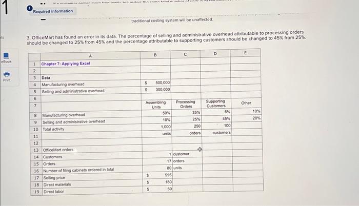 Review Problem for Activity Based Costing found in the text finclude a