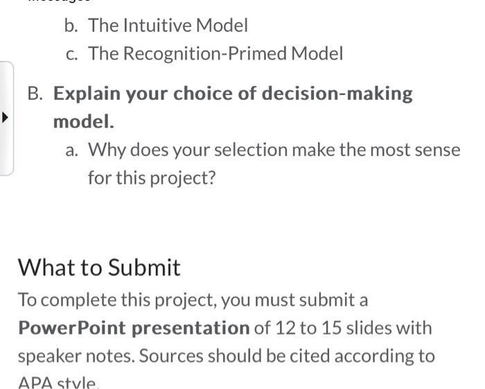 solve problems and make decisions that impact organizations and their stakeholders Scenario