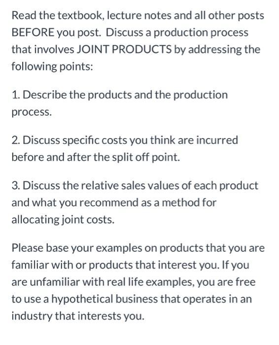 I need example with numbers too please Read the textbook, lecture