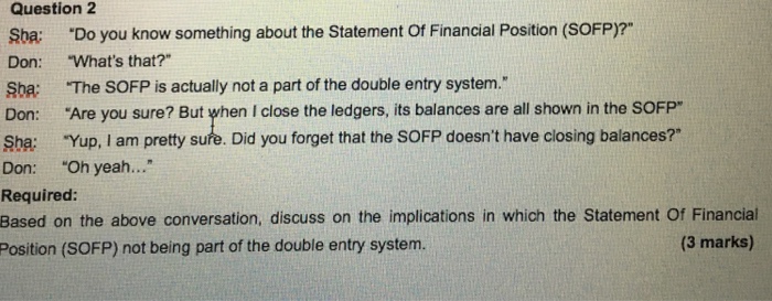  Question 2 Sba: "Do you know something about the Statement Of