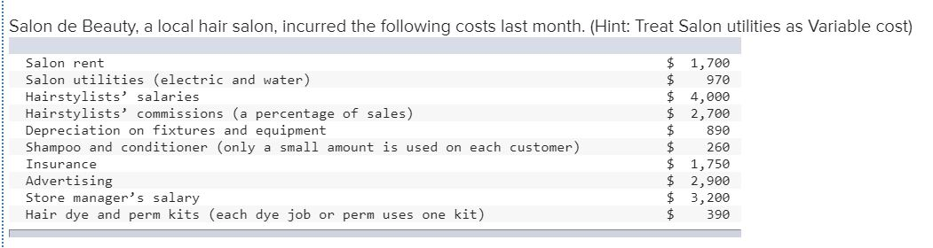  Total variable cost total fixed cost total direct cost total indirect