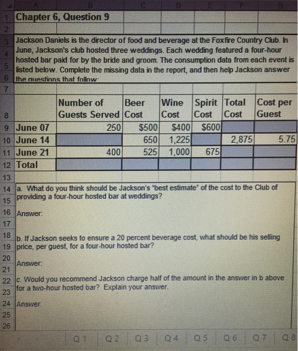  Chapter 6, Question 9 2 Jackson Daniels is the director of