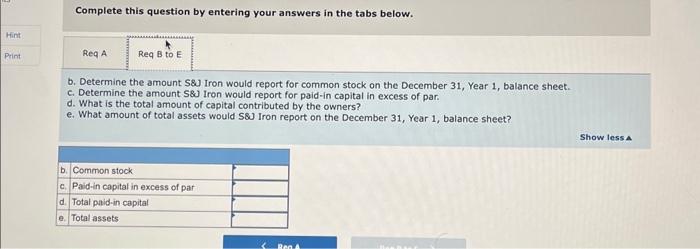of stock affects financial statements Newly formed S\&J Iron Corporation has 177,000