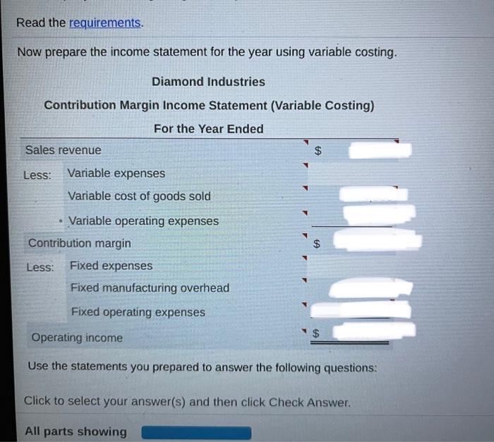 has one product. Information about the production and sales of that product