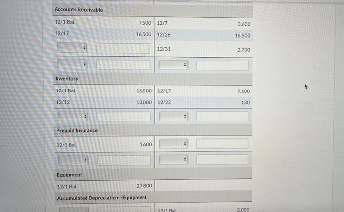 & 27,800 \\ \hline & $73,900 \\ \hline \end{tabular} During December, the