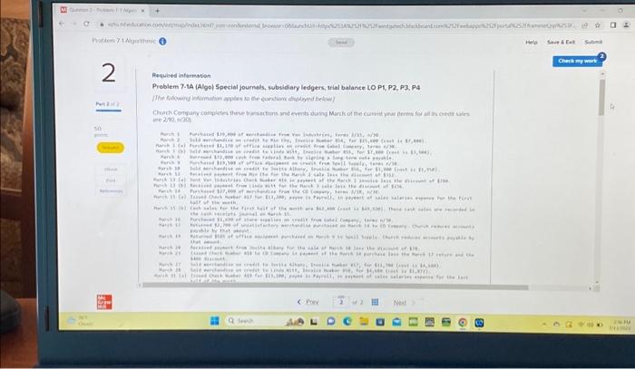  M Question 2 - Problem 7-1 Algonit X + Problem 7-1