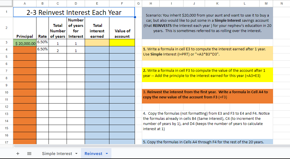  Scenario: You inherit $20,000 from your aunt and want to use