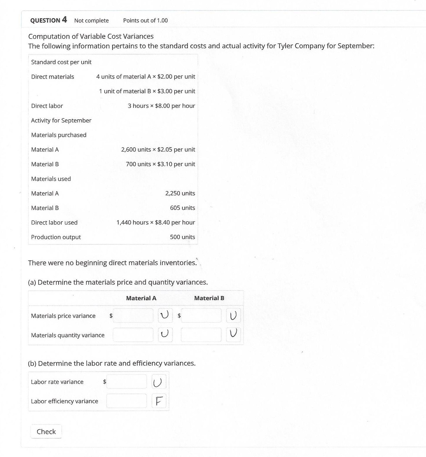 Please show calculations and formulas on how to solve. QUESTION 4 Not