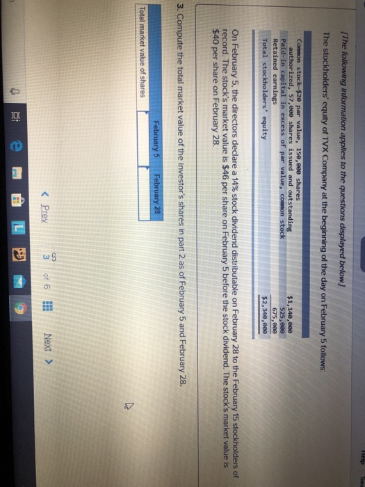 the beginning of the day on February 5 follows: Common stock-$20 par