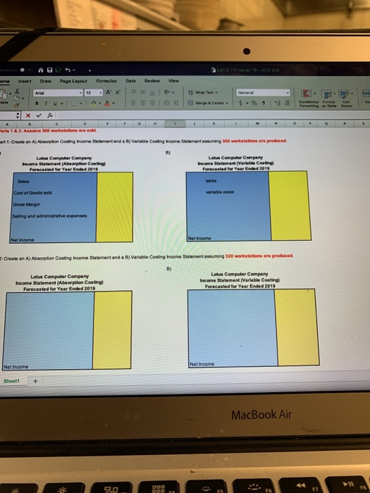 Layout 12 Review Formules -A A Data = View L- 1 Tout
