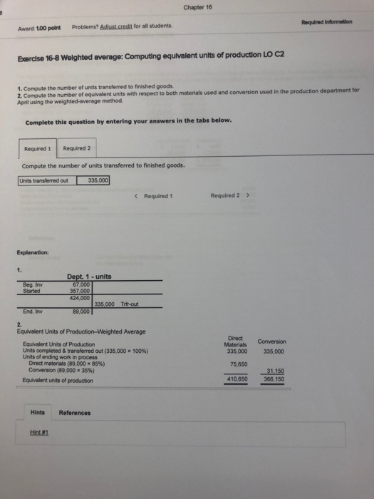 Use the following Information for the Exerclses below. The following information applies