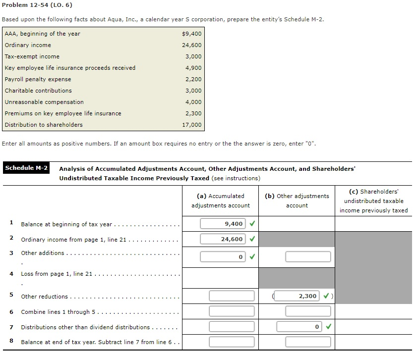  Problem 12-54 (LO. 6) Based upon the following facts about Aqua,