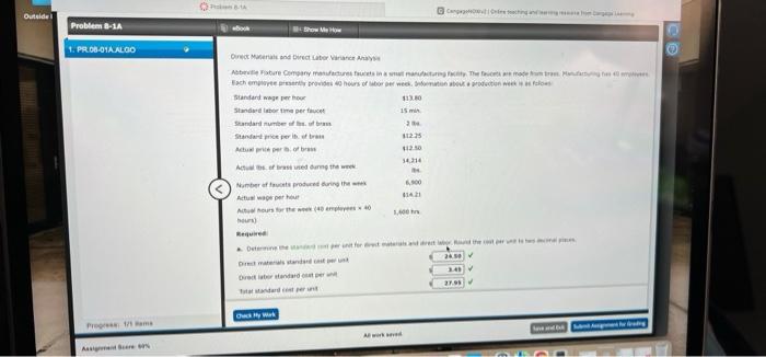 please help Outside Problem B-1A Boca 1. PR.08-01A ALGO Direct Manaand Drectory