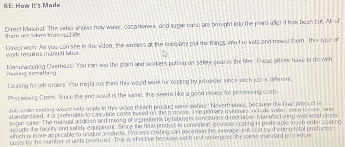 repost the link to your "How It's Made" video from the Job