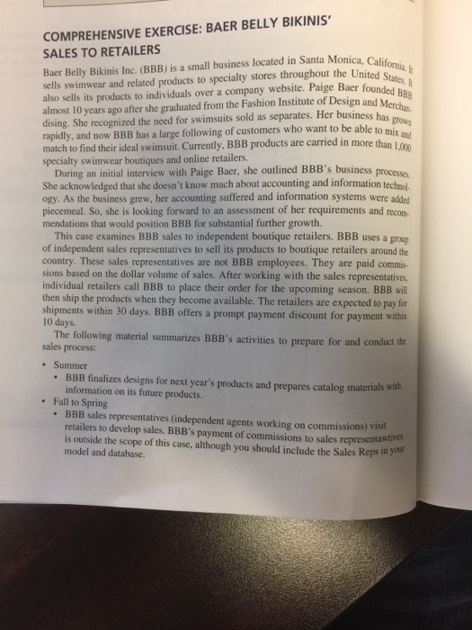  COMPREHENSIVE EXERCISE: BAER BELLY BIKINIS SALES TO RETAILERS Baer Belly Bikinis