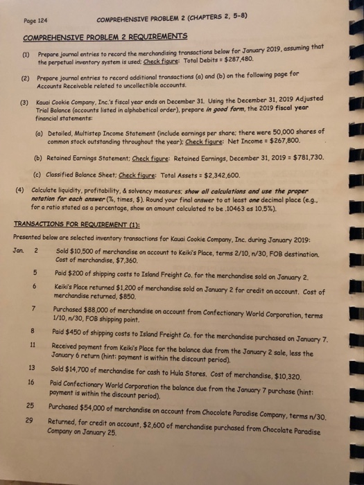  Please prepare a retained earnings statement using the information provided Page