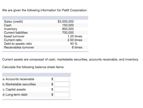 sheet from the following data. (Use 365 days in a year Do