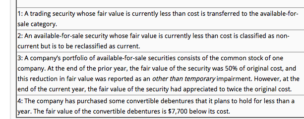  How does each situation affect the income statement? How does each