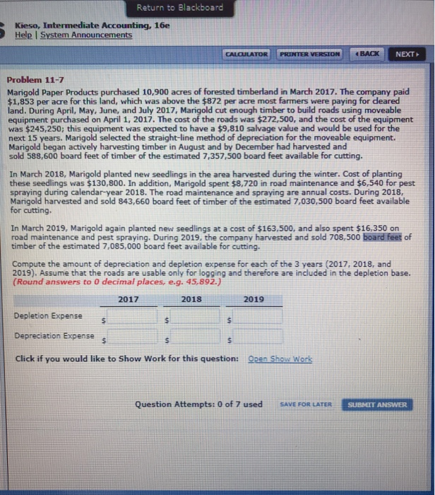  Return to Blackboard Kieso, Intermediate Accounting, 16e Help I System Announcements