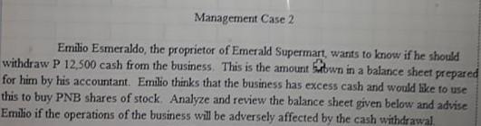 Analyze each problem, Minimum 5000 words Management Case 2 Emilio Esmeraldo, the