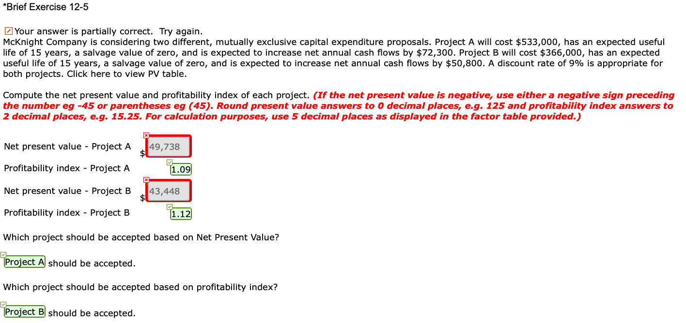 *Brief Exercise 12-5 Your answer is partially correct. Try again. Mcknight