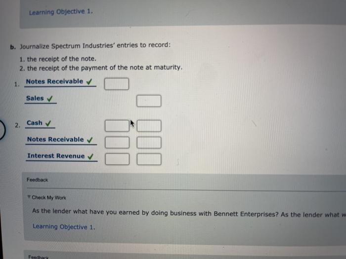 note to Spectrum Industries for merchandise inventory Assume a 360-day year. If