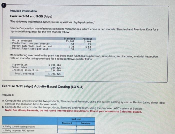 9-35 (Algo) [The following information applies to the questions displayed below] Benton