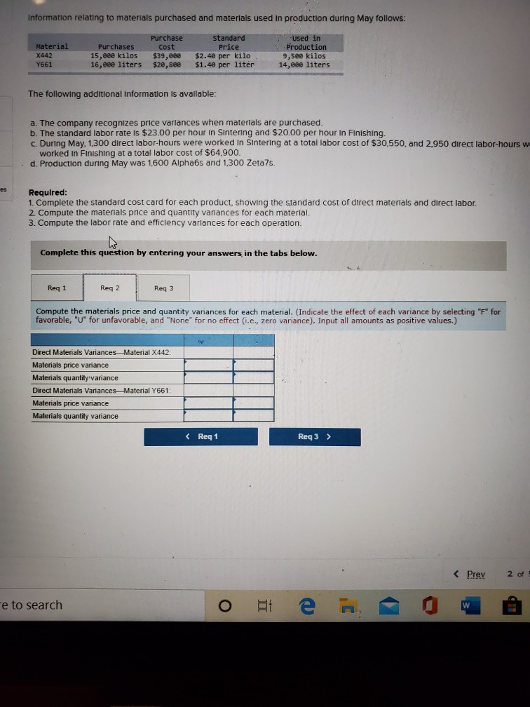 through two operations, Sintering and Finishing. Each of the products uses two