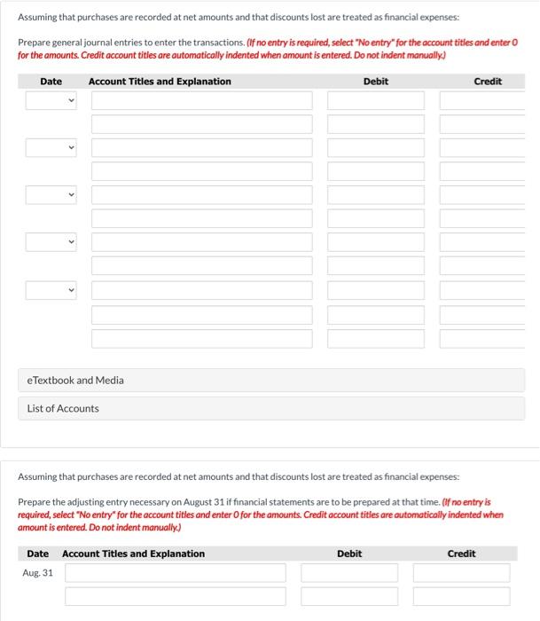 Attempt in Progress Some of the transactions of Metlock Company during August