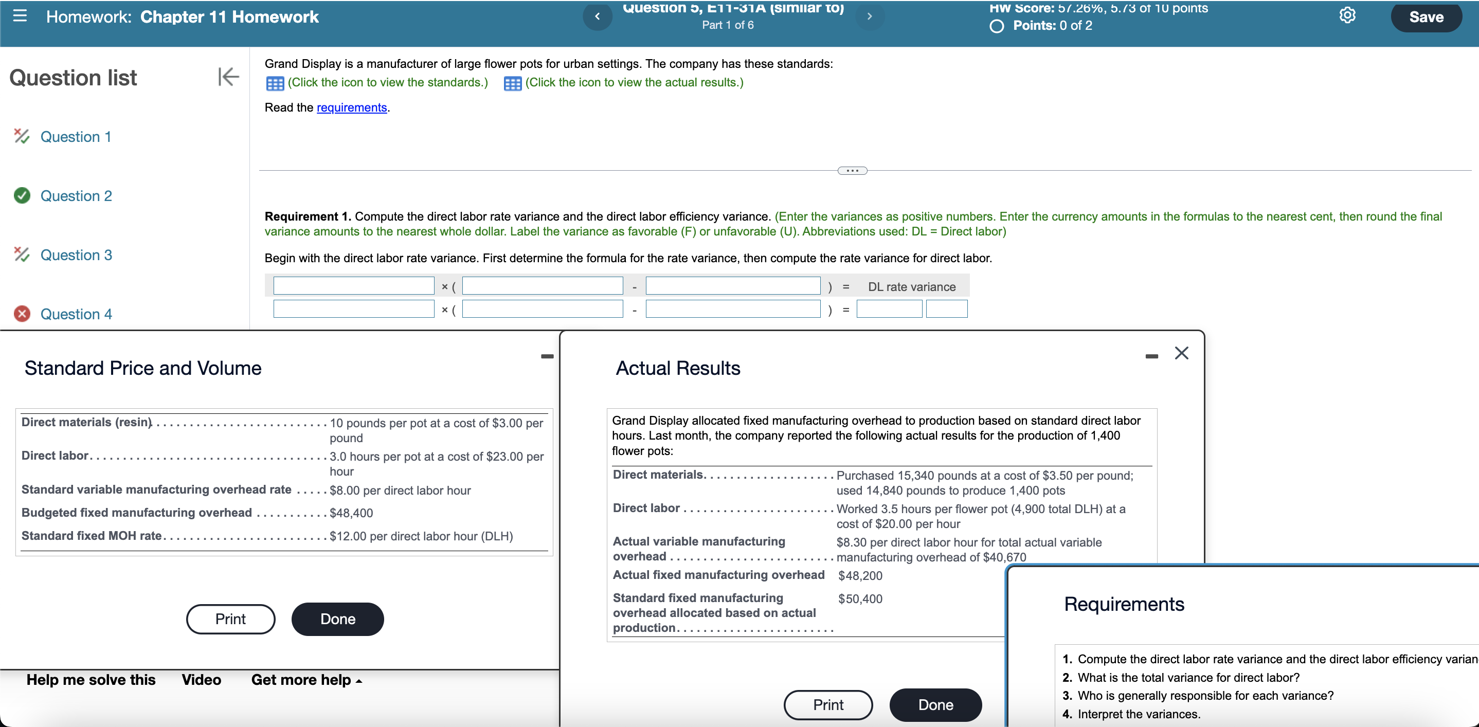 hw11, 5 Question list Question 1 Question 2 Question 3 Question 4