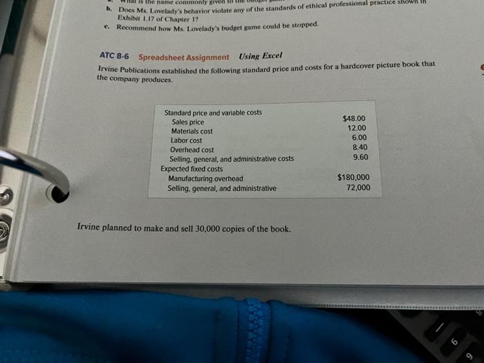 construct a spreadsheet like the one dhown in exhibit 8.1 to illustrate