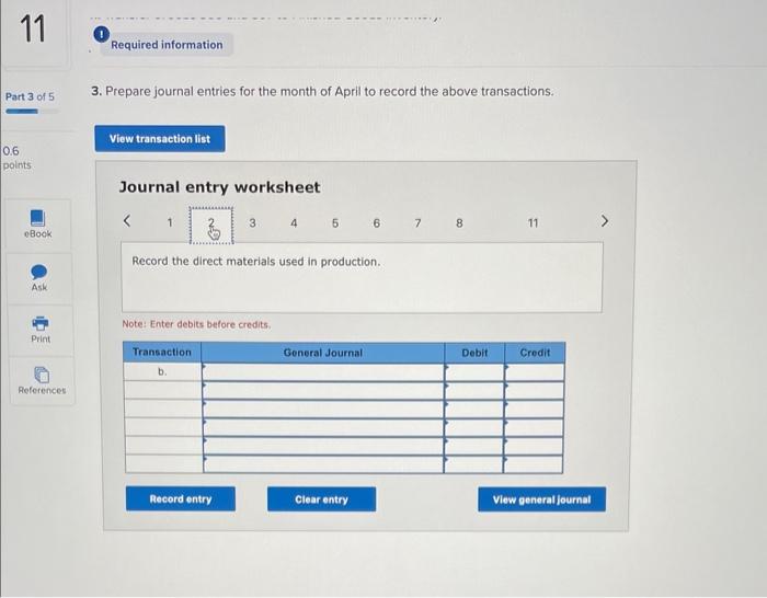 Company shows the following costs for three jobs worked on in April.