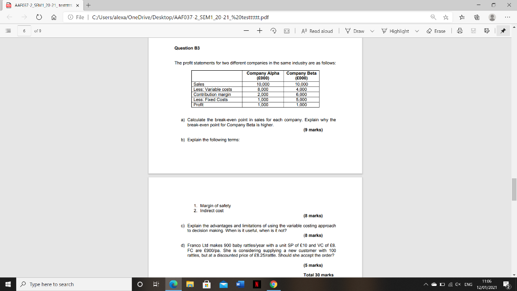  E AAF037 2 SEM1 20 21 test X + A O