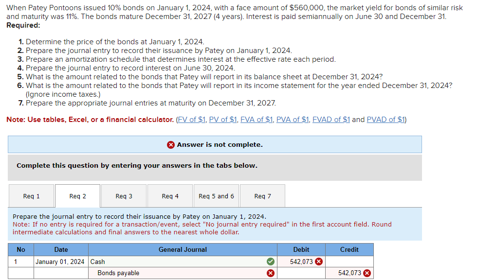 Prepare an amortization schedule that determines interest at the effective rate