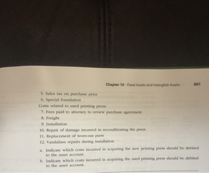trend? Exercises EX Costs of acquiring assets OBJ, 1 Melinda owns and