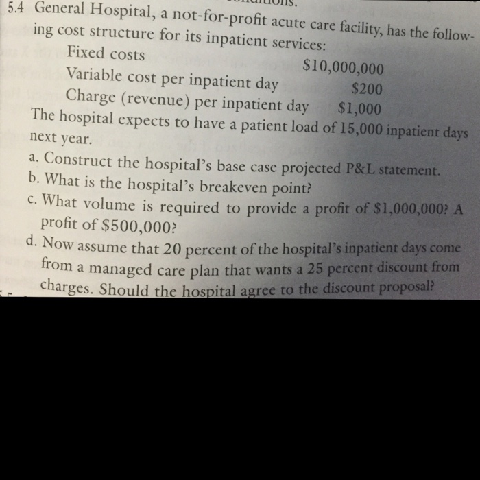 I have attached the problem below can someone please help General Hospital,