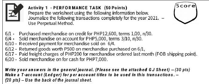  I don't really understand.. please help me Activity 1 - PERFORMANCE