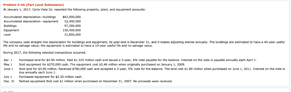 can anyone help me with this? Problem 9-4A (Part Level Submission) At
