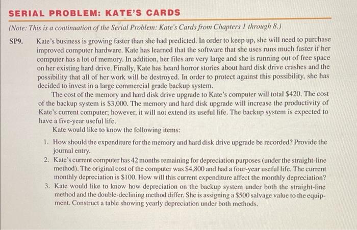 Kates Cards Chapter 9: needing help with questions 1,2 and 3. heres