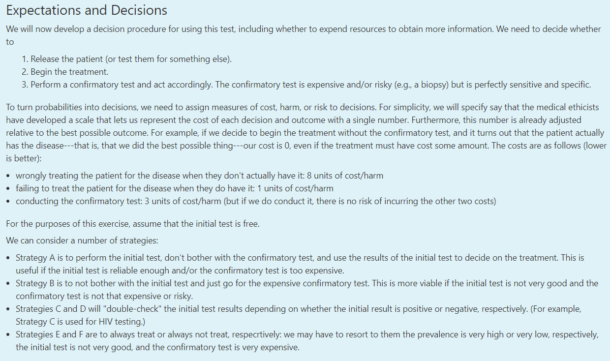 Expectations and Decisions We will now develop a decision procedure for