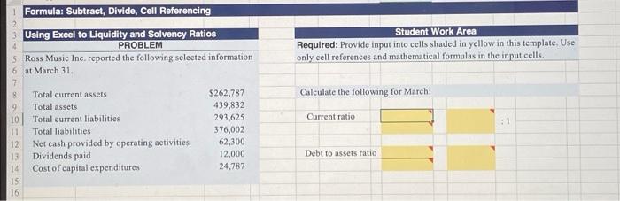  1 Formula: Subtract, Divide, Cell Referencing 234 2 3 Using Excel