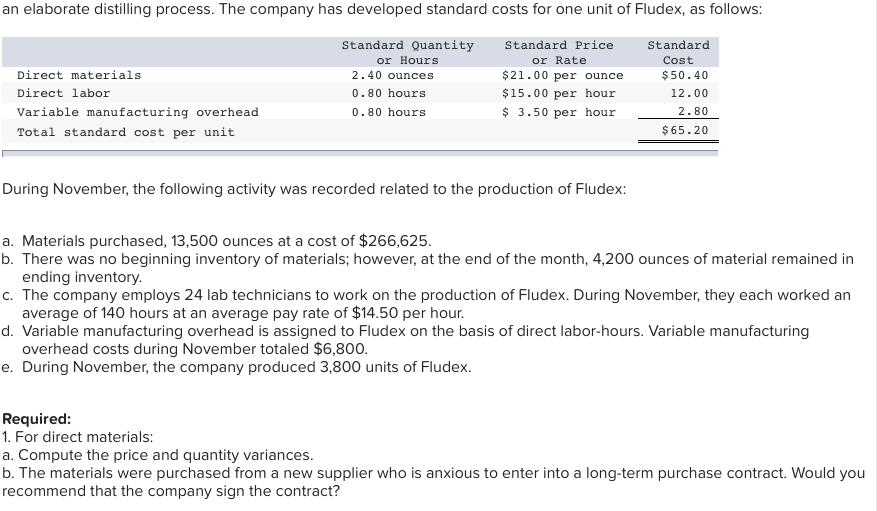2. For direct labor a. Compute the rate and efficiency variances