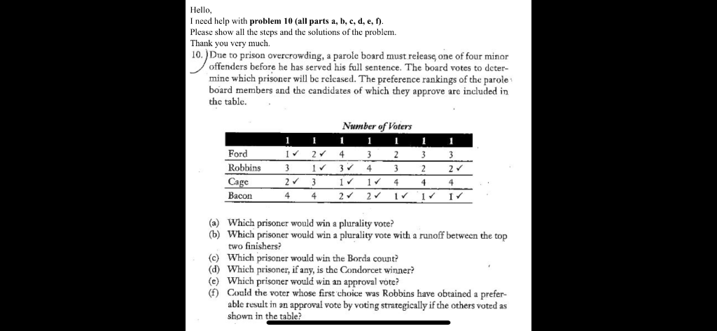 I Hello, need help with problem 10 (all parts a, b,