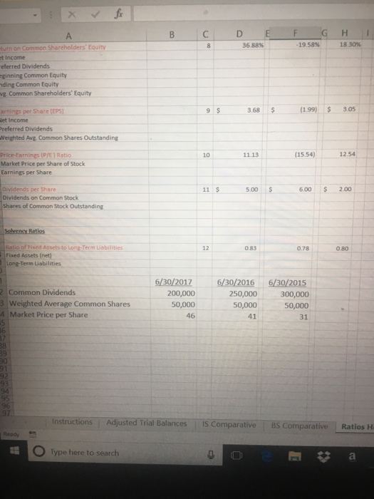 ratios. You cannot simply hard key the answers. You must reference the